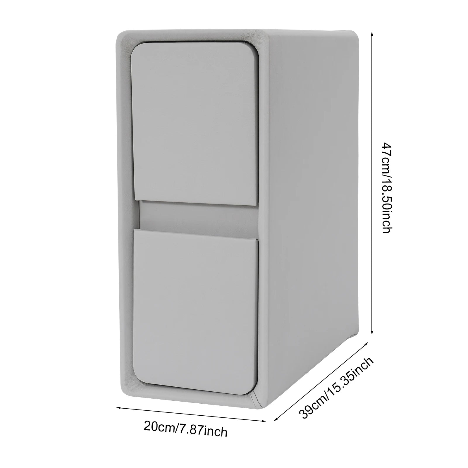 Modern Rectangular Nightstand Bedside Table with Drawers Small Narrow Nightstand