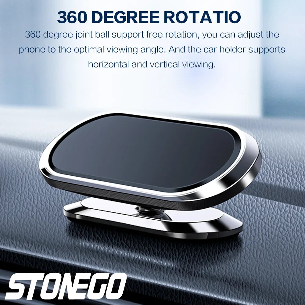 STONEGO Metal Strong Magnetic Car Mobile Phone Holder Magnet Cell Phone Stand in Car GPS Support for IPhone 360° Rotatable Mount
