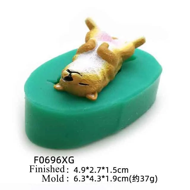 13 Dogs Shape Silicone Fondant Cake Decorating Mold Corgi Bulldog Chocolate Polymer Clay Mould Animal Cake Tool Bakeware M485