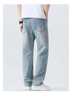 Summer Thin Straight Jeans Men's Clothing Soft Breathable Trousers Male Brand Comfortable Business Loose Denim Pants Retro Y2K