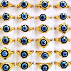 Wholesale 20pcs Evil Blue Eye  Metal Alloy Rings Jewelry
