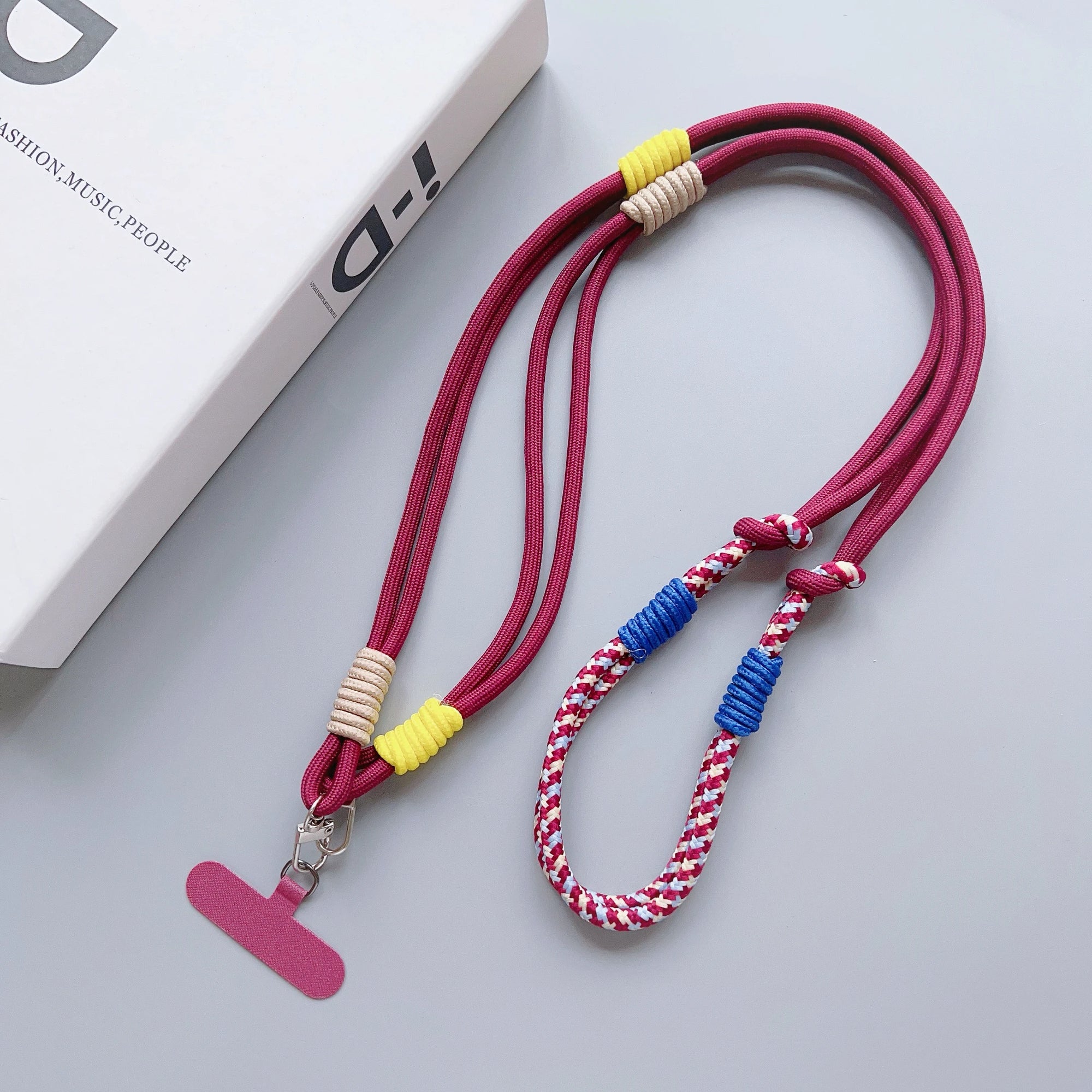 Personalized Trend Double Color Mobile Phone Universal Lanyard Diagonal Span Long Rope Shoulder Strap Rope Fashion Safety Rope