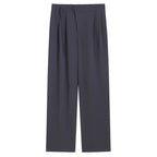 2025 New Spring Summer Tapered Wide Leg Suit Pants White High Waist Drop Hem Loose Straight Casual Slim Fit Trousers Female