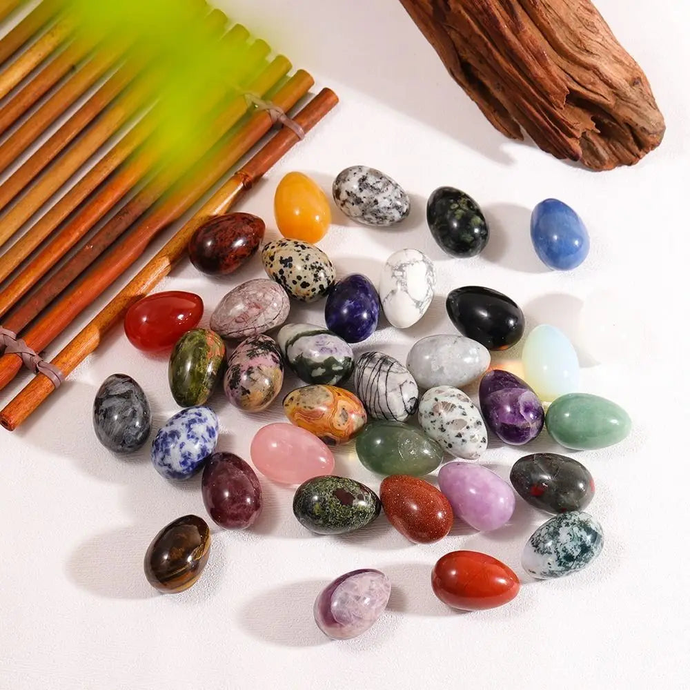 10pcs Natural Polished Stone Egg Crystal  Large Stone Polished Mineral Egg Palm Chakra Egg Creative Home Decoration Gifts