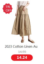 2024 Spring Autunm women Ruffle skirt fashion Summer cotton linen skirts long maxi party skirts red purple pink M-5XL 6XL 7XL