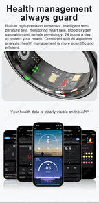 For Xiaomi Smart Ring Bluetooth Health Monitor Heart Rate Blood Oxygen Sleep Temperature Gesture Control Waterproof Sport Rings