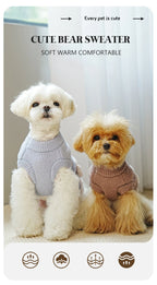 Warm Dog Sweaters Soft Comfortable Fleece Pet Sweaters for Small Dogs Cute Bear Puppy Knitted Coat for Chihuahua Maltese Bichon