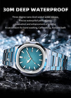 PENGAGAR Trend Men's Watches Classic Fashion Original Quartz Watch for Man Square Dial Waterproof Luminous Date Wristwatch Reloj