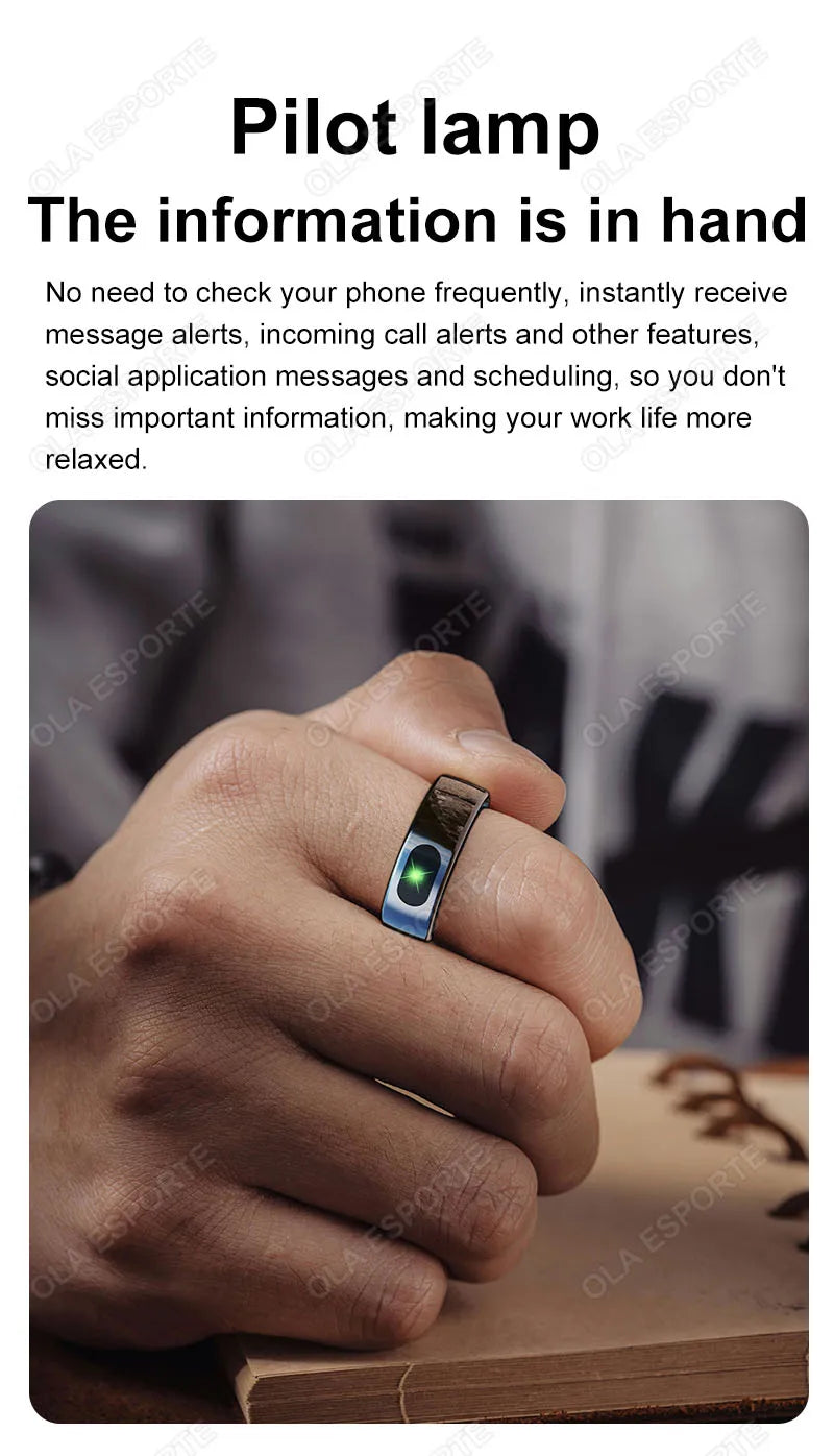 For Xiaomi Smart Ring Bluetooth Health Monitor Heart Rate Blood Oxygen Sleep Temperature Gesture Control Waterproof Sport Rings