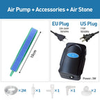 5W Aquarium Silent Air Pump 220V-240V 110V Fish Tank Quiet Oxygen Pump Accessories Bubble Pump Air Stone Aquarium Air Compressor