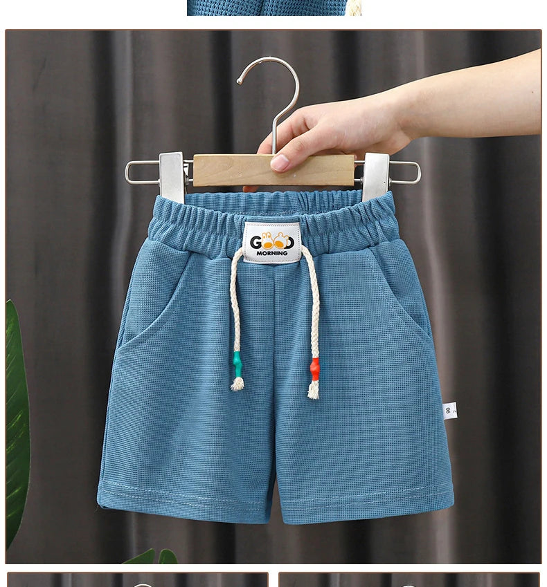 New Summer Boys Shorts Candy Color Beach Shorts for Kids Casual Elastic Waist Children Short Pants Sport Clothing Outwear