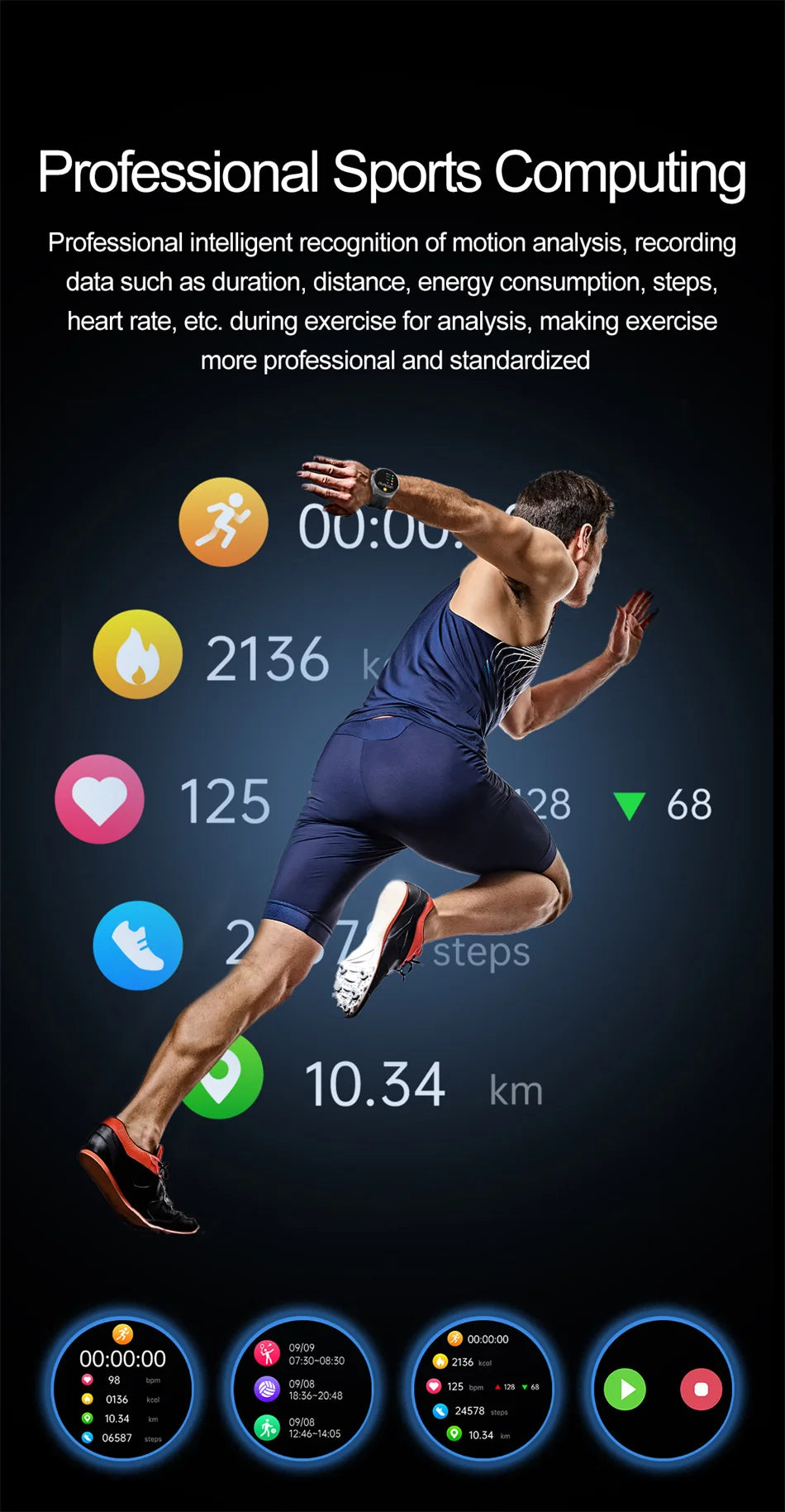 Sapphire Glass AMOLED Blood Pressure Smart Watches ECG Blood Oxygen Blood Pressure Air Pump Sport Health Tracking Smartwatch NFC