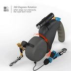 For 2 Dogs Walking Pet Traction Rope Belt Retractable Adjustable Double with Light Dual Dog Rope Leash Rotation Pet Rope