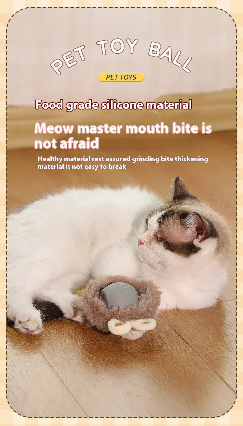 Interactive Cat Toy Ball Rolling Balls Pet Kitten Cats Teaser Automatic Electric Smart Game Plush Toys Play Stimulator Training