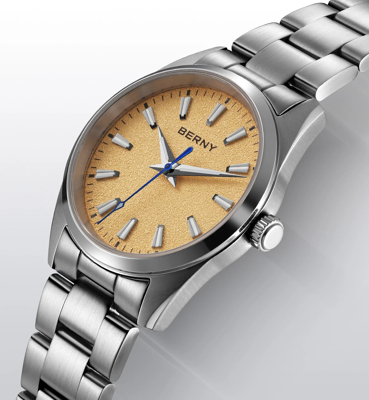 BERNY Watches for Men Luminous AR Sapphire Classic Dress Business Quartz Men's Watch 10ATM Elegant Fashion Casual Wristwatch