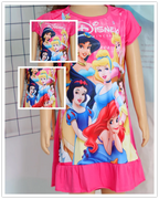 New Summer Anna Elsa Printing Cartoon Sleepwear Mermaid Girl Nightgowns Children Party Dresses Pajamas For Girls Dress