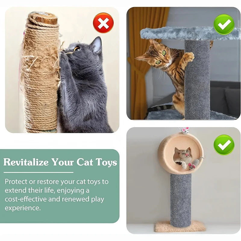 Cat Scratching Mat Self-Adhesive Trimmable Carpet Cat Scratching Post Carpet for Anti-scratching Sofa Furniture Protection
