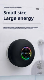 Portable Bluetooth Audio Ipx4 Waterproof Led Lights Bathroom Outdoor Large Suction Cup Can Be Adsorbed Wall Speaker