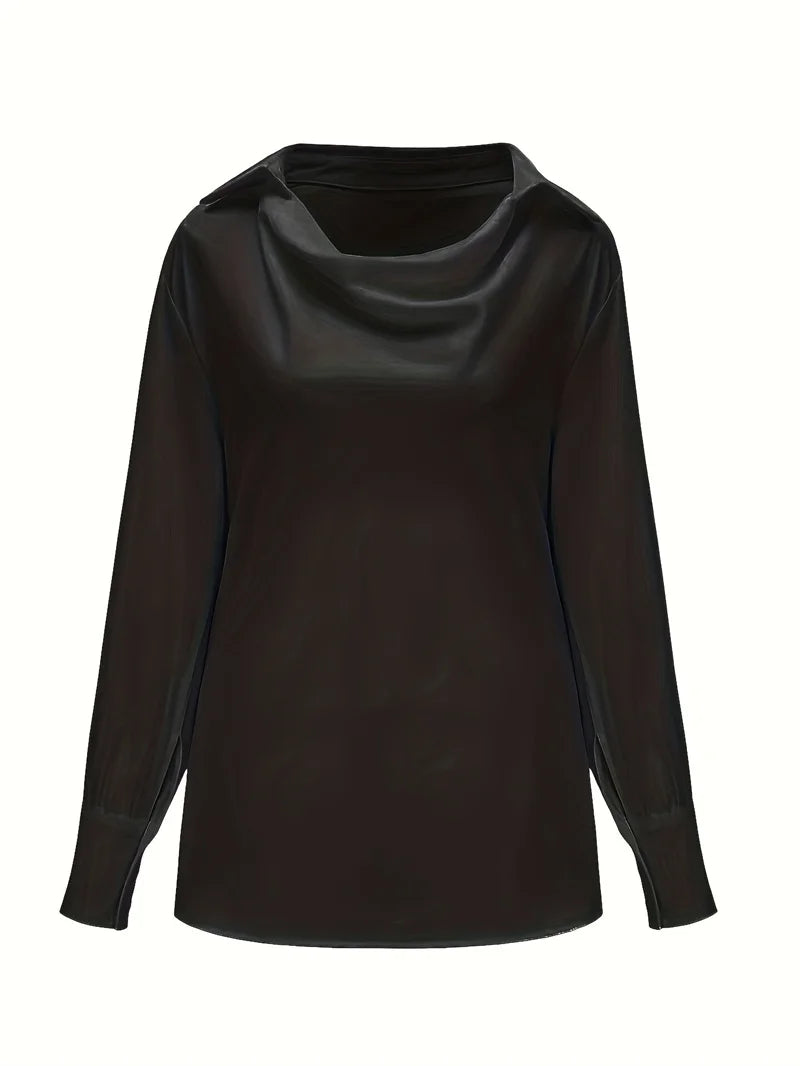 Fashion Elegant Solid Color Lapel Neck Shirt Female 2025 Spring Summer Simple Style Tops Women's Comfortable Casual Loose Blouse