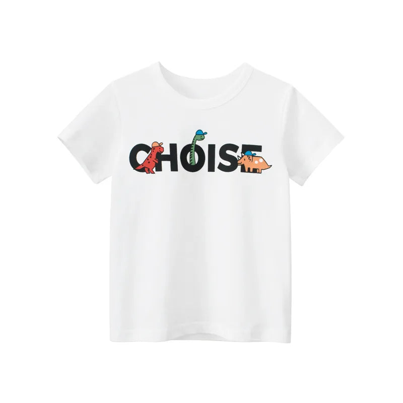 Children Short Sleeve T-shirts Korean Version Kids Clothing Boy Baby Cotton Tees 2-9 Years Summer Cartoon Tops