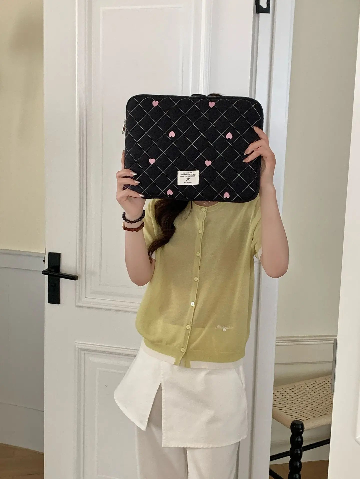 Cute Print Love Embroidery Laptop Bag 11 13.3 14 15 15.6 16 Inch Computer Bag Protection Case Laptop Sleeve Computer Case Bag
