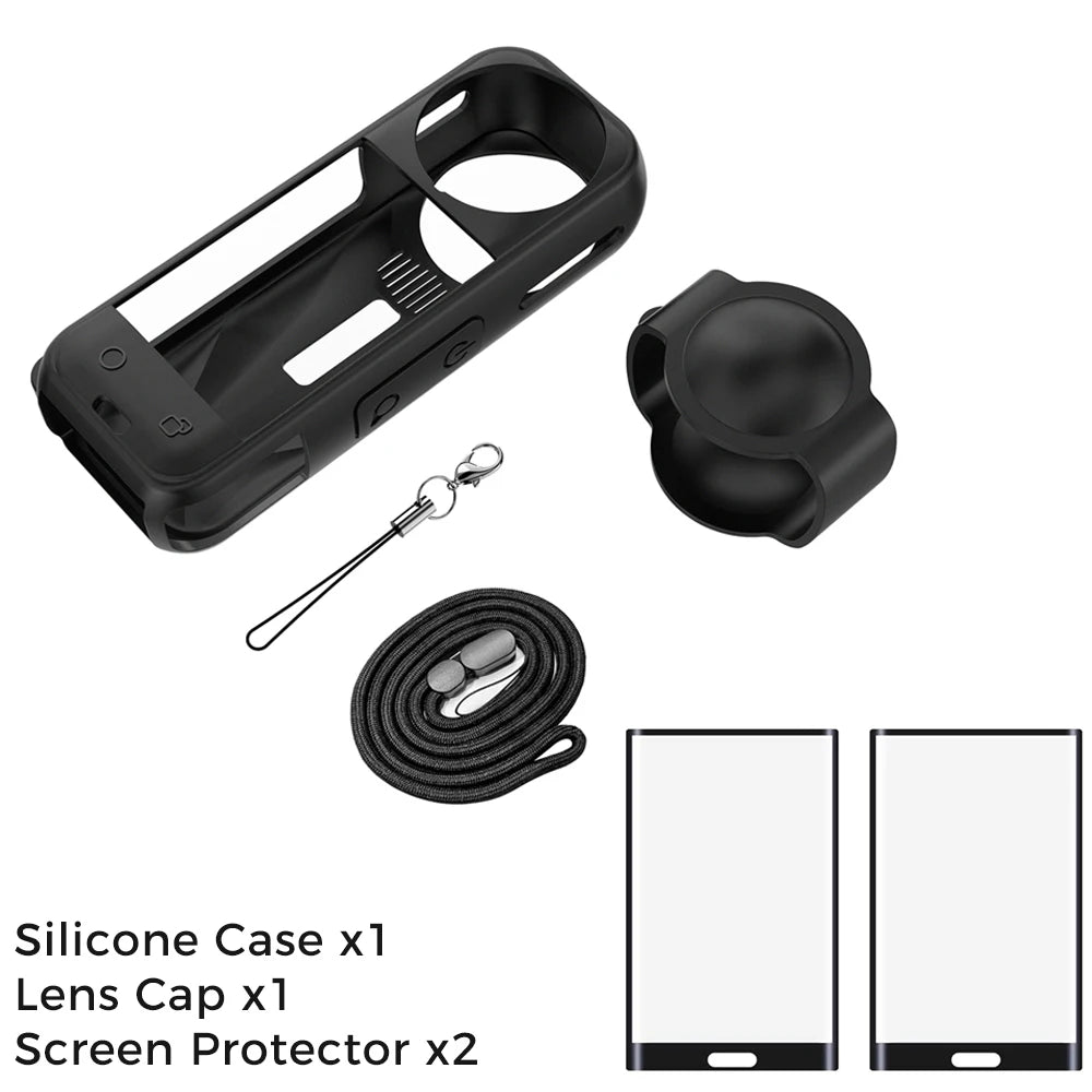 Protective Case for Insta360 X5 Lens Cap Silicone Cover Screen Protector Anti-scratch Protection for Insta 360 X5 Accessories
