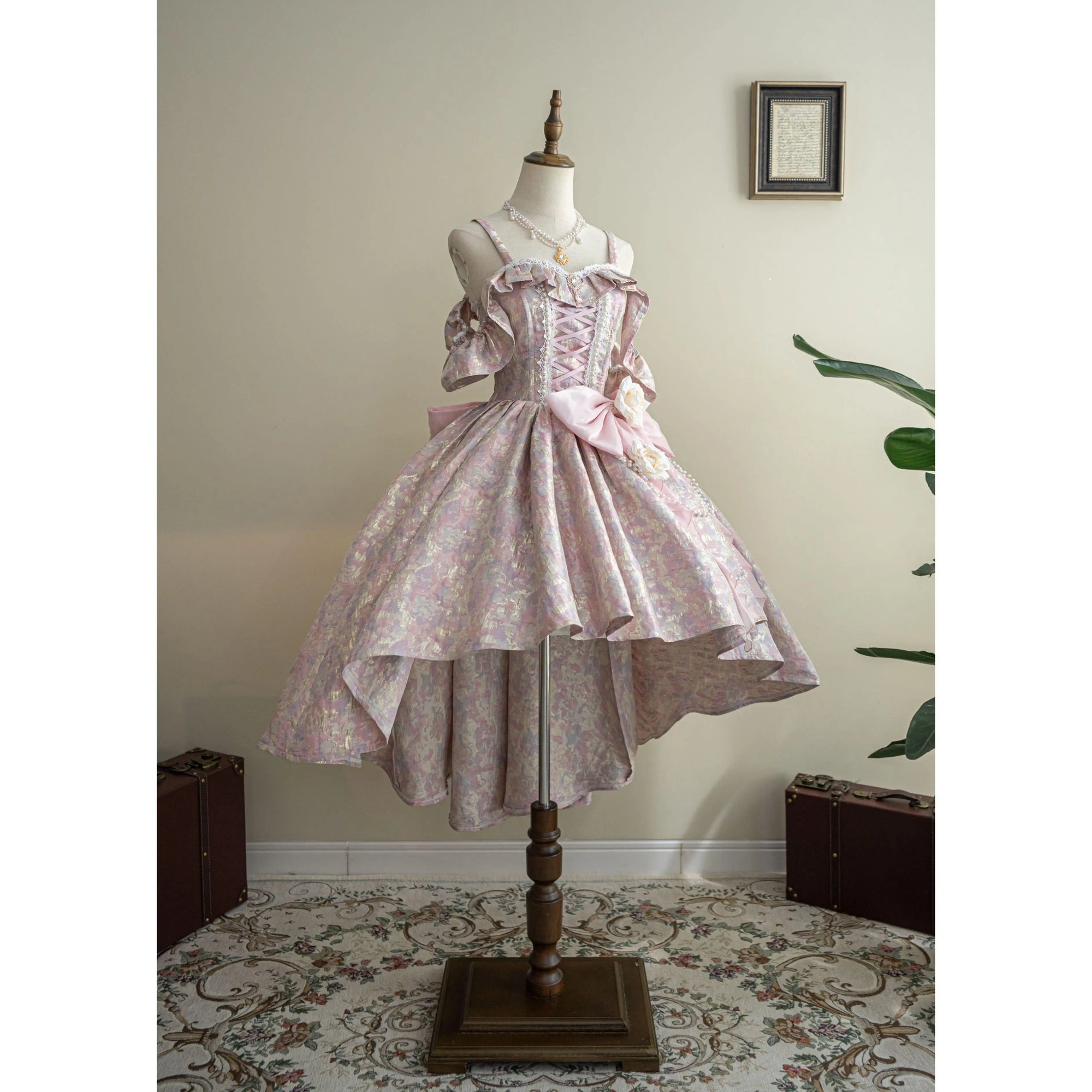 Japan Pink Lolita Wedding Floor-Length Dress Gorgeous Adult Formal Dress Heavy Industry 2024 New