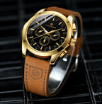 FORSINING Men Watches Automatic Mechanical Watch Luxury Gold Clock Genuine Leather Waterproof Watch Men Military Wristwatch Man