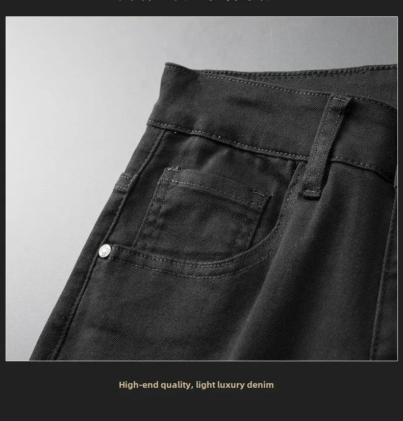 WhiteJeans Men's High-End European Style Jeans Lightweight Luxury Trendy Long Pants Business Casual Pants For Spring 2024