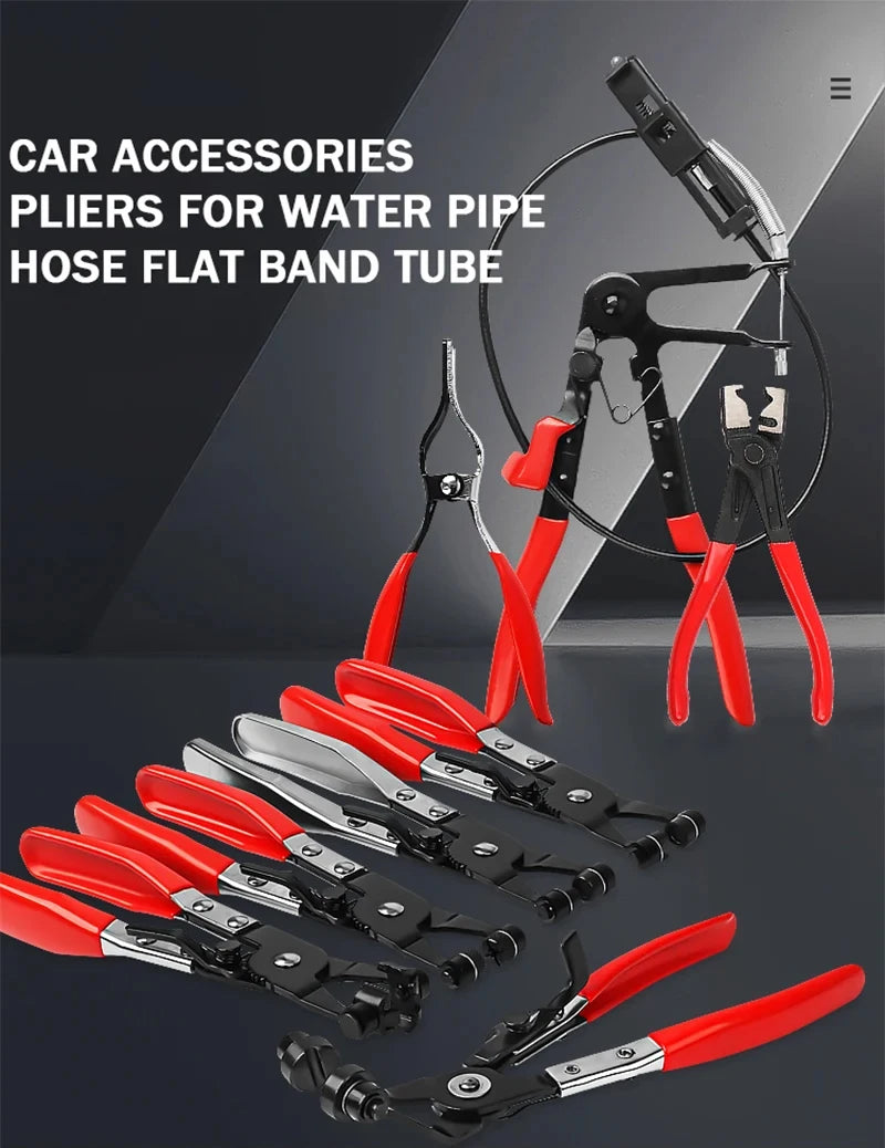 Water Pipe Hose Flat Band Ring Tube Clamps Repair Kit  Hose Clamp Pliers Removal  Tools  Pliers Car Repair Tool Removal Tool