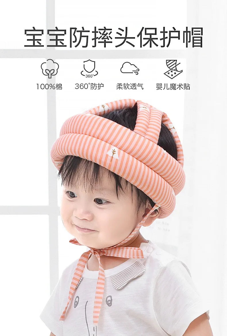 Infant Toddler Cartoon Mesh Safety Helmet Baby Kids Head Protection Hat for Walking Crawling Children Learns To Walk Bump Caps