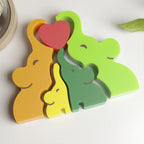 Dogs Family Puzzles Clay Silicone Mold Cat Bear Elephant Gypsum Plaster Mould Animal Craft Ornament Cement Concrete Resin Mold