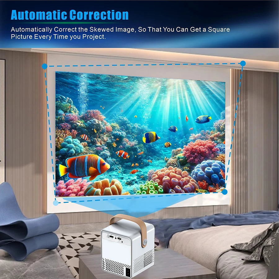 Portable Projector 4k 1920*1080P HD Resolution Intelligent Control 5G WiFi BT5.0 Home Theater Beamer Outdoor Movie LED Projector