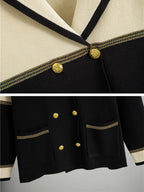 Korean Design Knitted 2 Piece Sets Women Knitwears Double Breasted Sweater Cardigan Tops Conjuntos High Waist Sweatpants Outfit