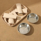 Elevated Dog Feeder Dogs Bowls foldable Raised Stand with Double Stainless Steel Food Water Bowls for Small Medium Large Dogs