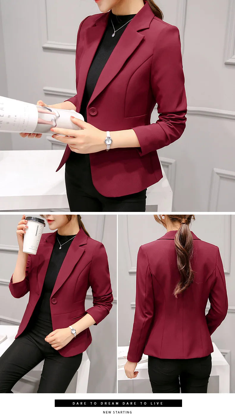 Spring New Women's Long-sleeved Suit Jacket, Korean Style Slim Short Coat Women, Asian Size M-XXXL, Girl's Blazers