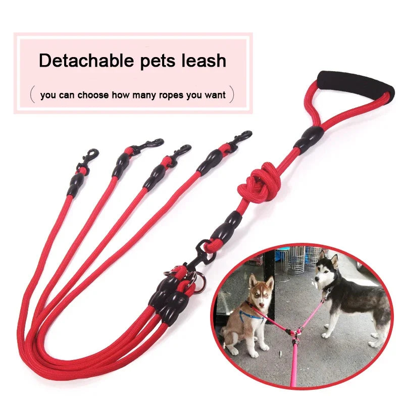 3 Way Dog Leashes for Walking 2/3/4 Dogs Pets Nylon Braided Rope No Tangle Dog Leashes for Small Dogs Dual Three Dogs Leash