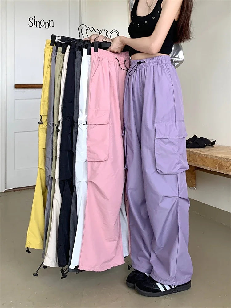 High Waist Wide Leg Workwear Pants Women's Spring 2024 Loose Sun Protection Casual Sports Thin Style Fashionable Trousers
