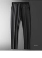 Summer High Stretch Smooth Ice Silk Casual Pants Man Thin Soft Elastic Waist Korean Grey Sweatpants Sports Jogging Trousers Male