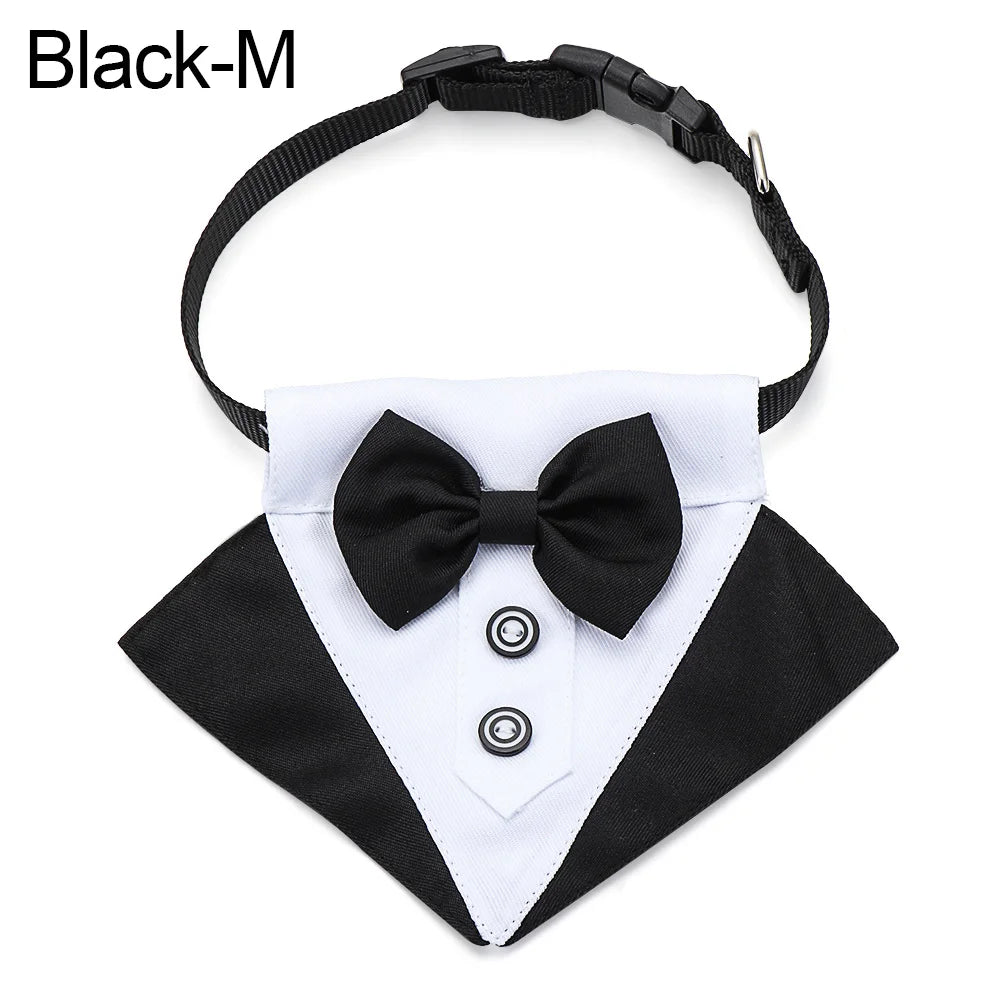 For Large and Medium Dogs Tuxedo Dog Suit and Bandana Set Dogs Tuxedo Suit Dog Prince Bow Tie Shirt Formal Dog Weeding Attire