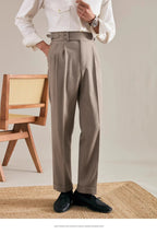 Italian Naples Trousers High Waisted Straight Men's Business Casual Pants High-end Elegant Retro Suit Pants Banquet Wedding