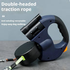 2-in-1 Dual-Headed Automatic Retractable Dog Leash for Medium-Small Breed, Teacup Poodle, Bichon Frise, Corgi, ABS Material