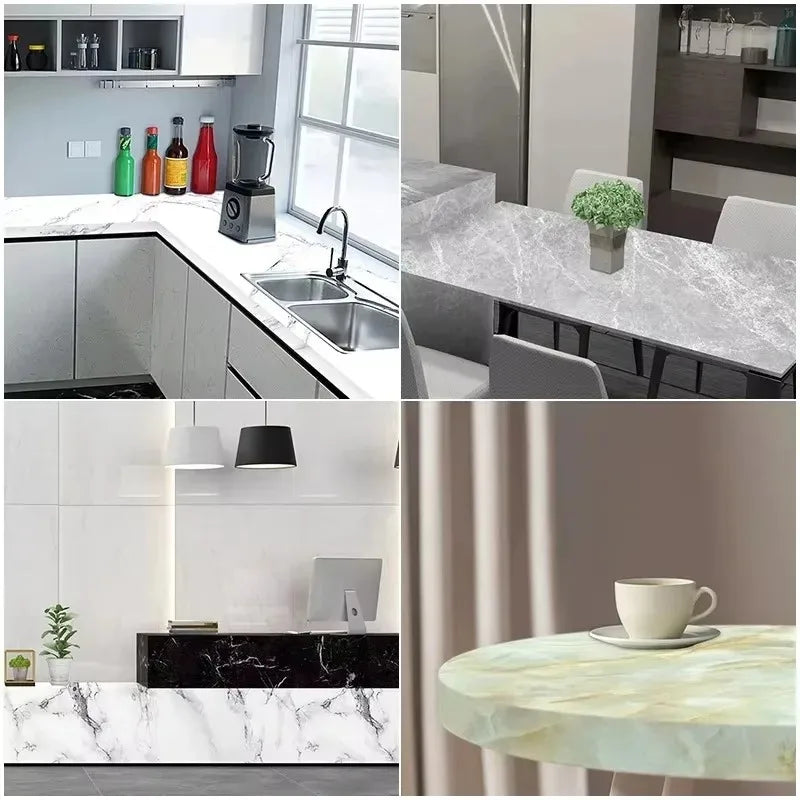 40cm Marble Pattern Kitchen Wall Stickers Self-Adhesive Oil-Proof Stain-Resistant Livingroom Resistant Home Decorative Wallpaper