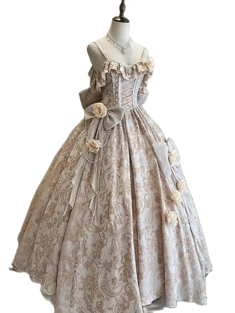 Japan Pink Lolita Wedding Floor-Length Dress Gorgeous Adult Formal Dress Heavy Industry 2024 New
