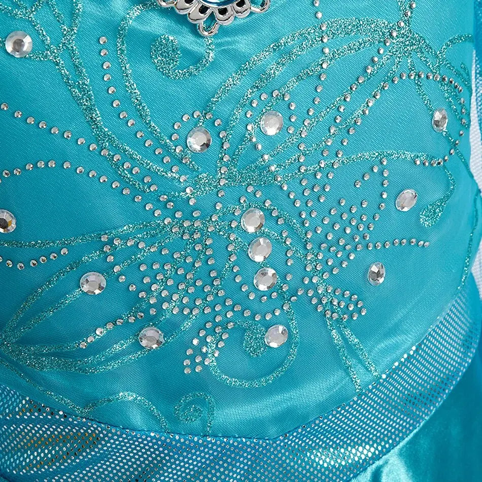Halloween Elsa Dress for Girls Children Party Princess Costume Kids Disguise with Long Cloak Girl Snow Queen Carnival Clothes
