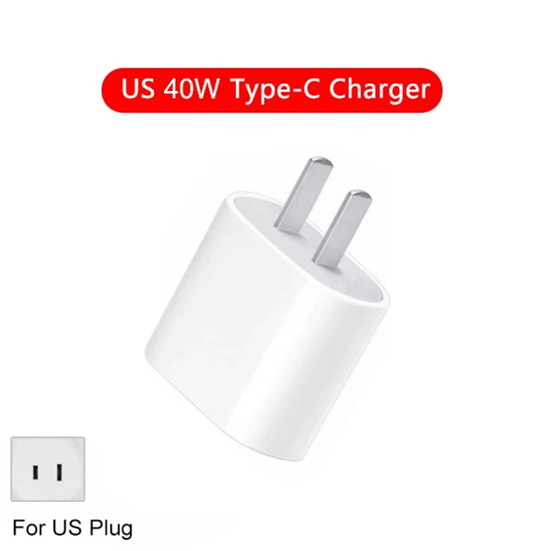 Original PD 40W Fast Charger For iPhone 15 11 12 13 14 16 Pro Max Charging Cable For iPhone USB Type C Charger Phone Accessories