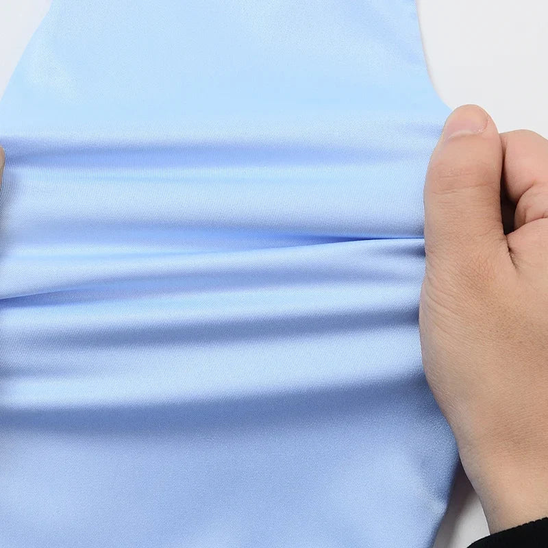 2023 Non-Iron Solid  Soft Easycare Stretch Shirts Men Spandex Long Sleeve Dress Shirt Men Office Shirts Men Clothing