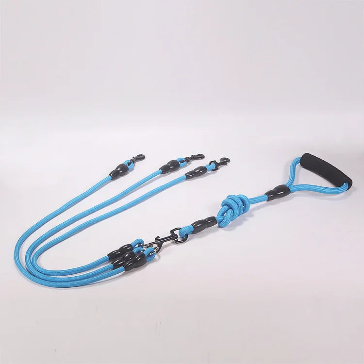 3 Way Dog Leashes for Walking 2/3/4 Dogs Pets Nylon Braided Rope No Tangle Dog Leashes for Small Dogs Dual Three Dogs Leash