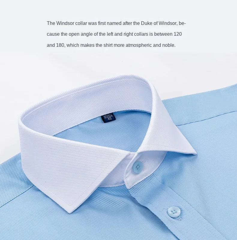 2024 Niche Chic Double Folded Sleeve Windsor Collar  Business Long-sleeved Shirt Men's High-grade  Dress random French Cufflinks