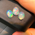 7*9mm Natural Opal Reiki Healing Semi-Circle Jewelry Set - Opal Ring Earrings Necklace - Spiritual Energy Gemstone Accessories